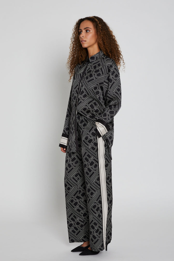 Bruuns Bazaar Women FloretBBRina pants Bukser Dark logo print