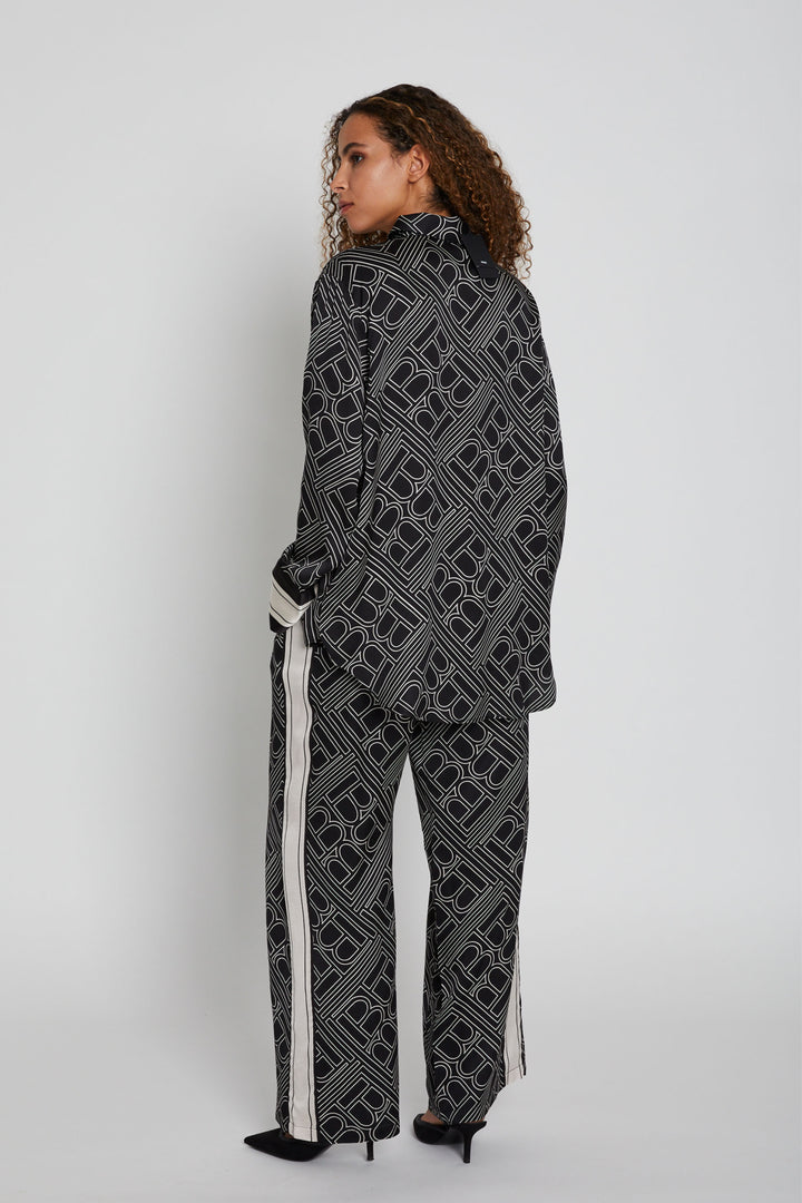 Bruuns Bazaar Women FloretBBRina pants Bukser Dark logo print