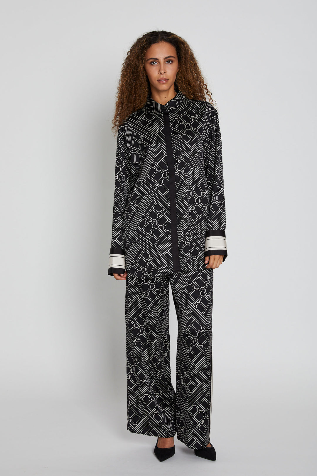 Bruuns Bazaar Women FloretBBRina pants Bukser Dark logo print