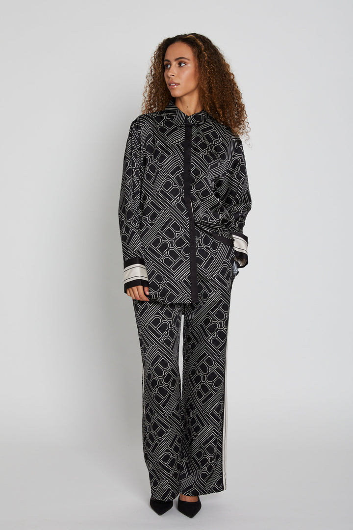 Bruuns Bazaar Women FloretBBRina pants Bukser Dark logo print