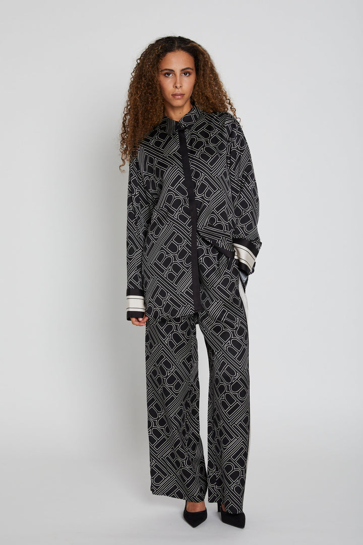 Bruuns Bazaar Women FloretBBRina pants Bukser Dark logo print