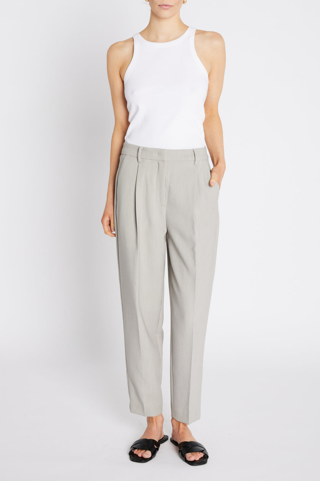 Bruuns Bazaar Women KatyBBRib tanktop T-shirts White