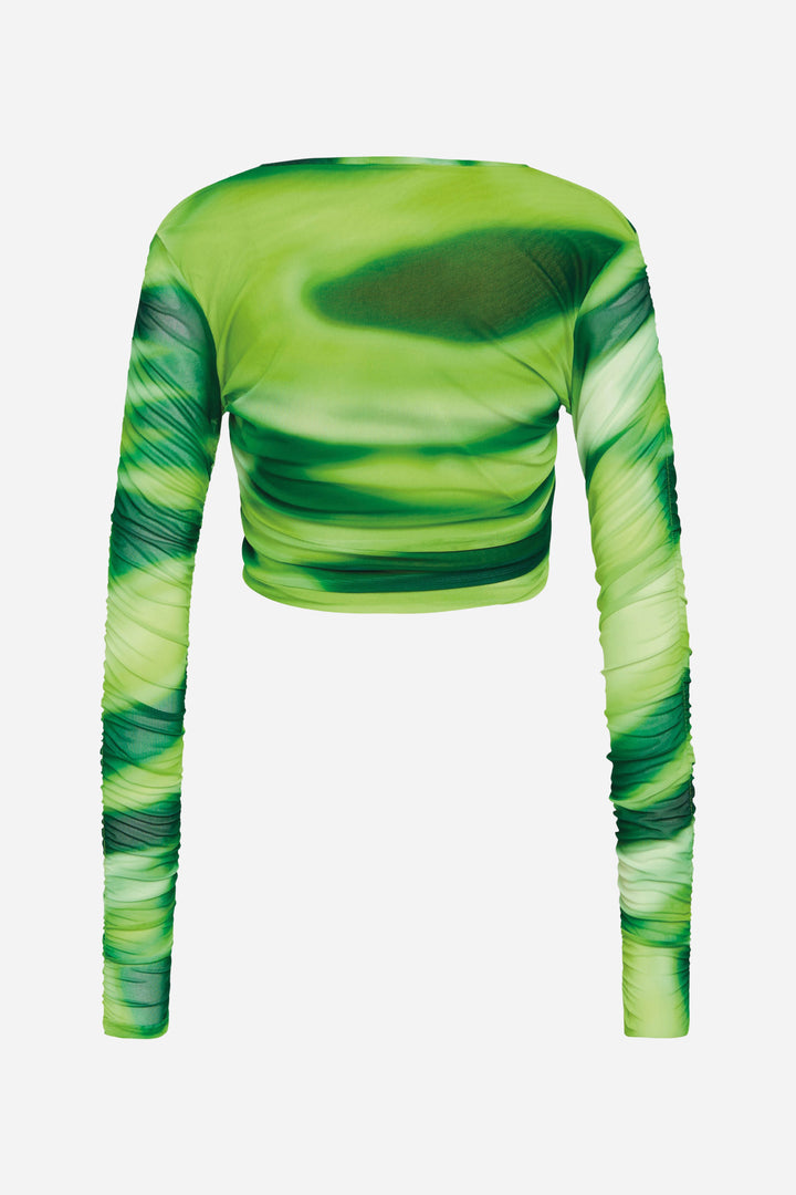 BZR MelaBZDrawsina top Bluser Lime AOP