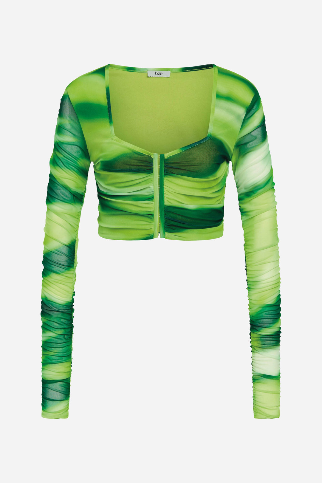 BZR MelaBZDrawsina top Bluser Lime AOP