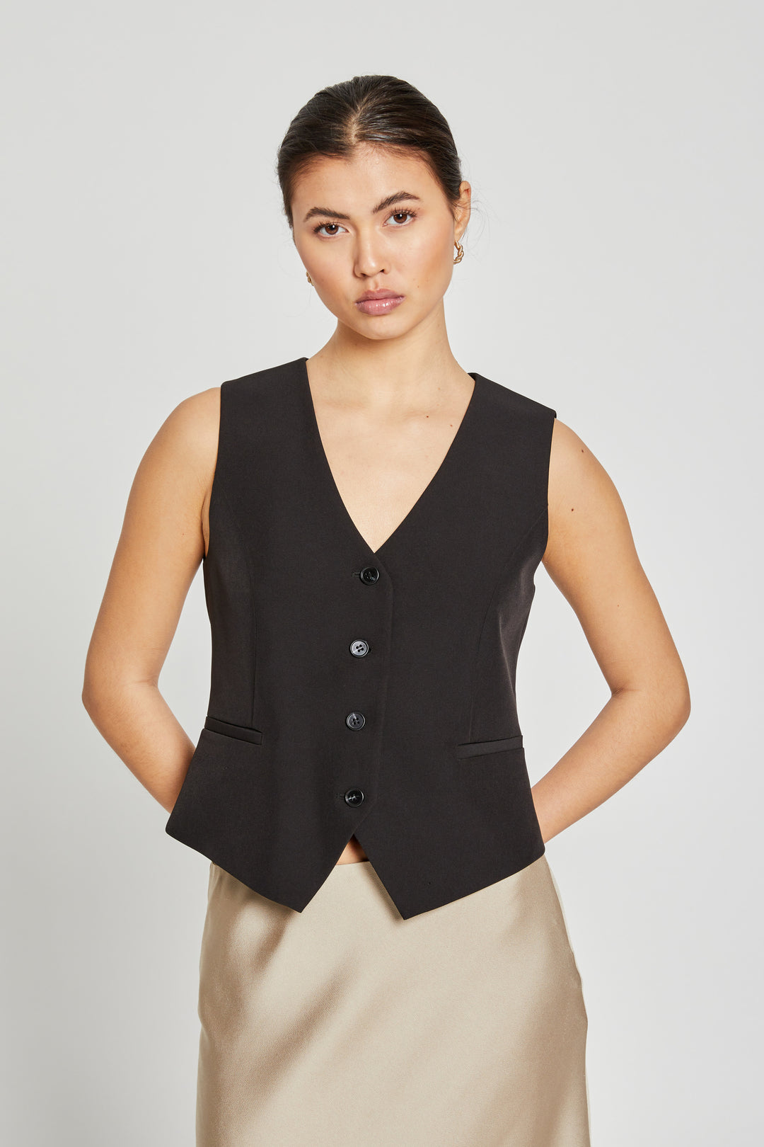 Bruuns Bazaar Women StaticeBBBielle waistcoat Blazere Black