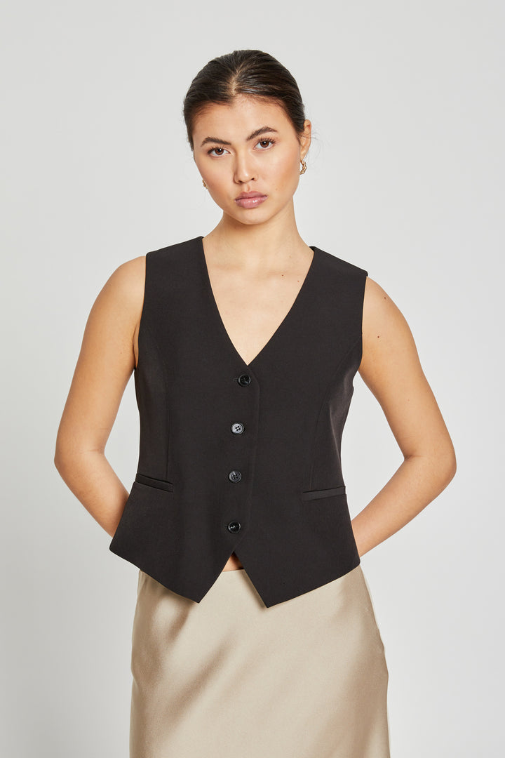 Bruuns Bazaar Women StaticeBBBielle waistcoat Blazere Black