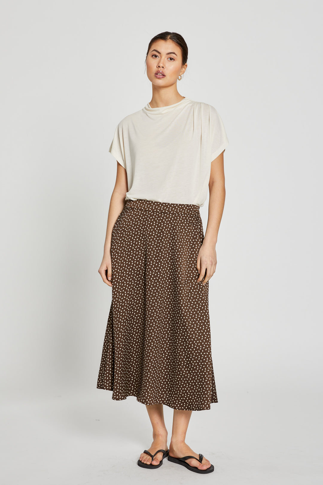 Bruuns Bazaar Women AcaciaBBAmattas skirt Skirt Brown/cream dot print