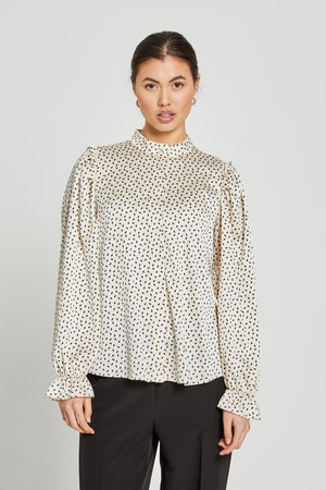 Bruuns Bazaar Women AcaciaBBFria skjorte Skjorter Cream/black dot print