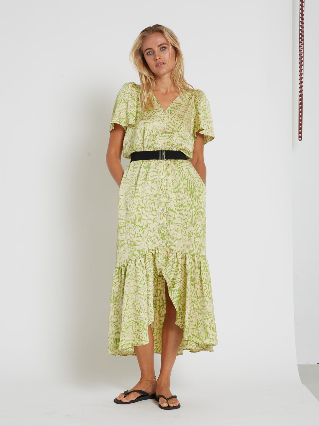 Bruuns Bazaar Women AcaciaBBHanielle dress Kjoler Moss Green print