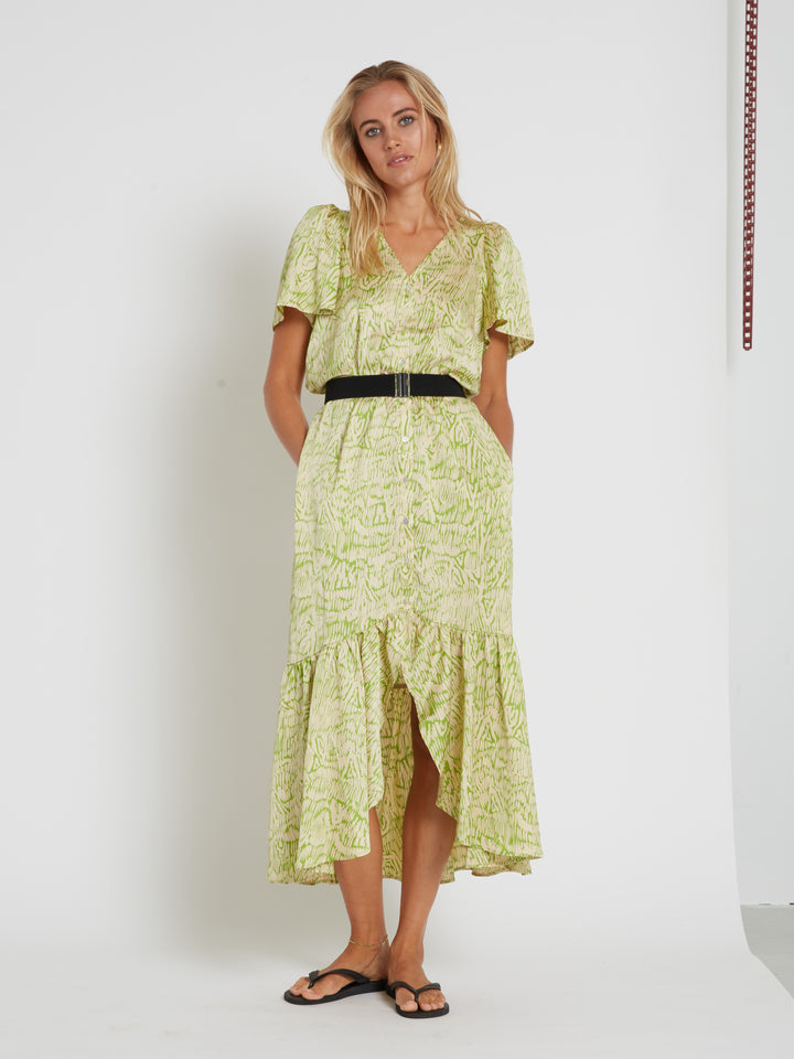 Bruuns Bazaar Women AcaciaBBHanielle dress Dress Moss Green print