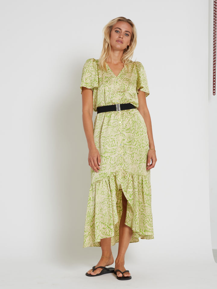 Bruuns Bazaar Women AcaciaBBHanielle dress Kjoler Moss Green print