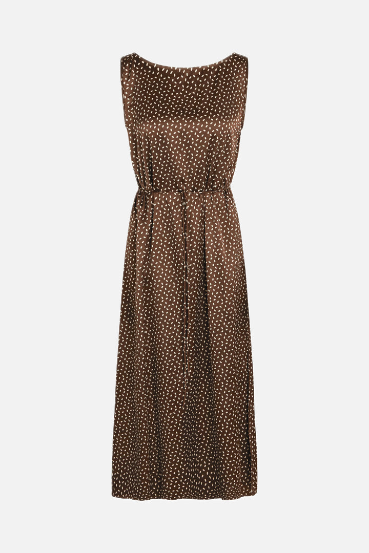 Bruuns Bazaar Women AcaciaBBKarola kjole Kjoler Brown/cream dot print