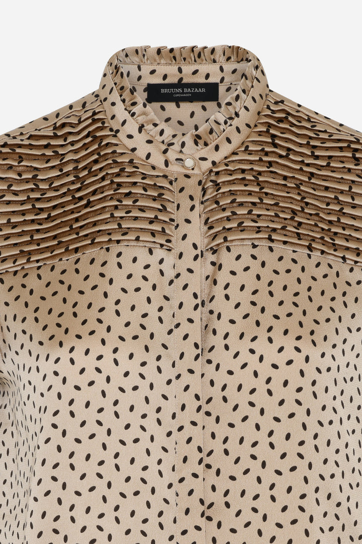Bruuns Bazaar Women AcaciaBBNicole skjorte Skjorter Oxford Tan dot print