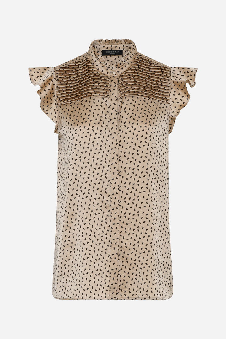 Bruuns Bazaar Women AcaciaBBNicole skjorte Skjorter Oxford Tan dot print