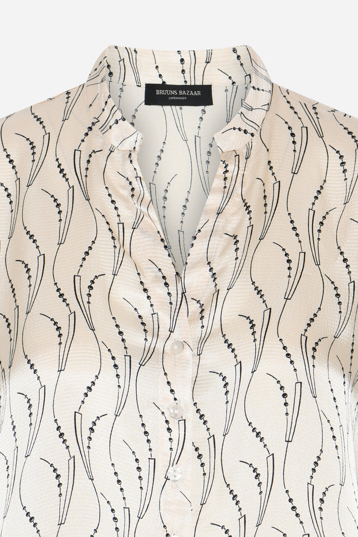 Bruuns Bazaar Women AcaraBBLicys shirt Skjorter Wavy print White cream