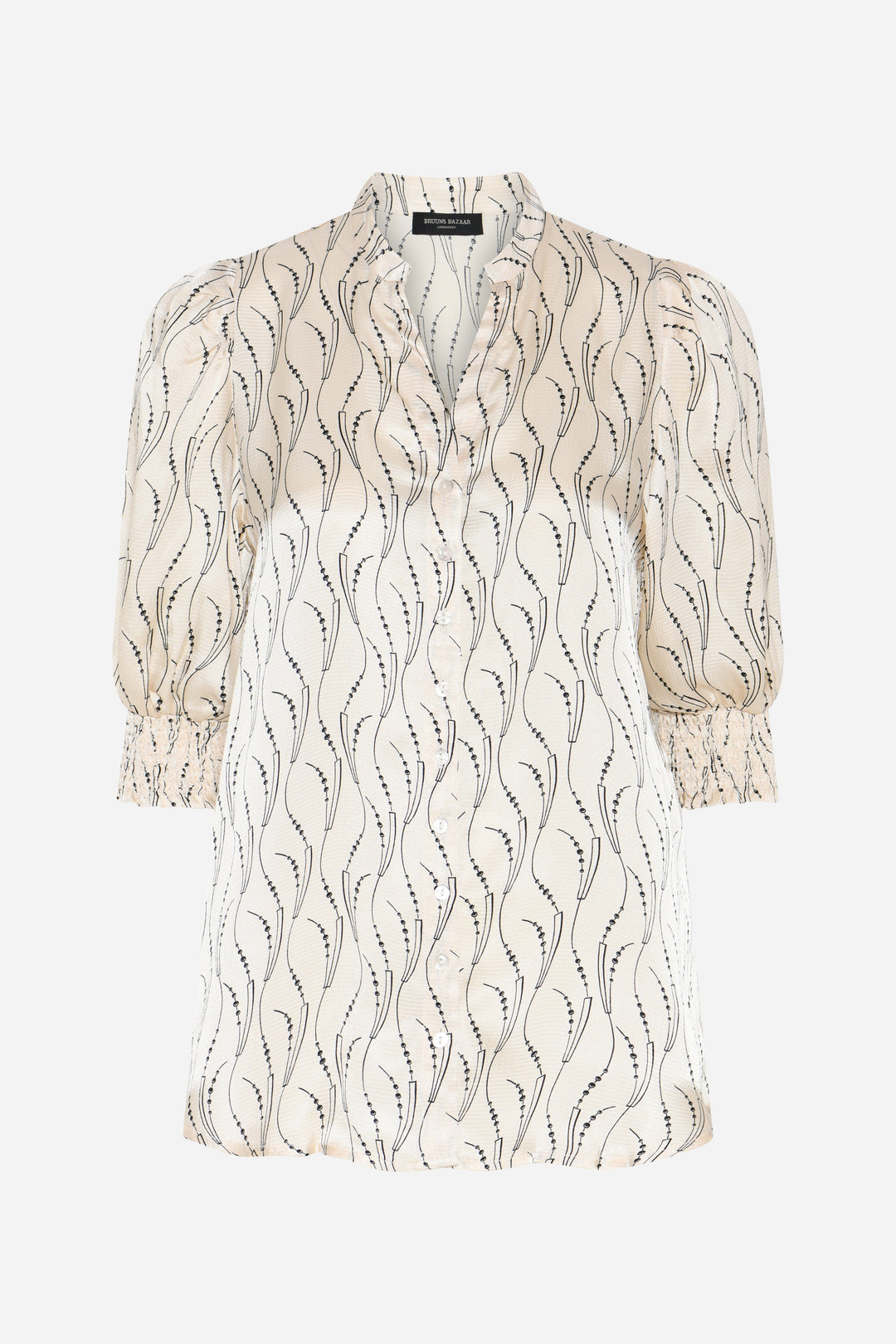 Bruuns Bazaar Women AcaraBBLicys shirt Skjorter Wavy print White cream
