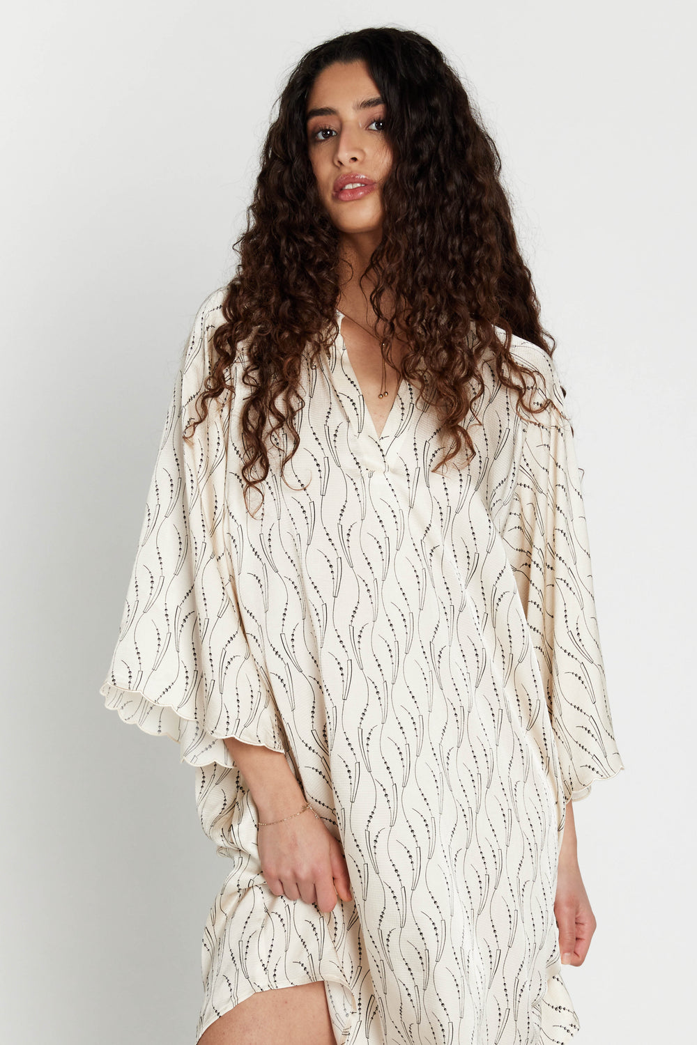 Bruuns Bazaar Women AcaraBBWendisa dress Kjoler Wavy print White cream