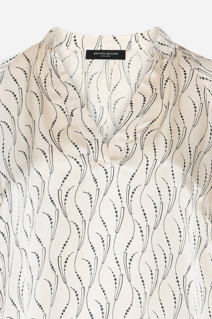 Bruuns Bazaar Women AcaraBBWendisa dress Kjoler Wavy print White cream