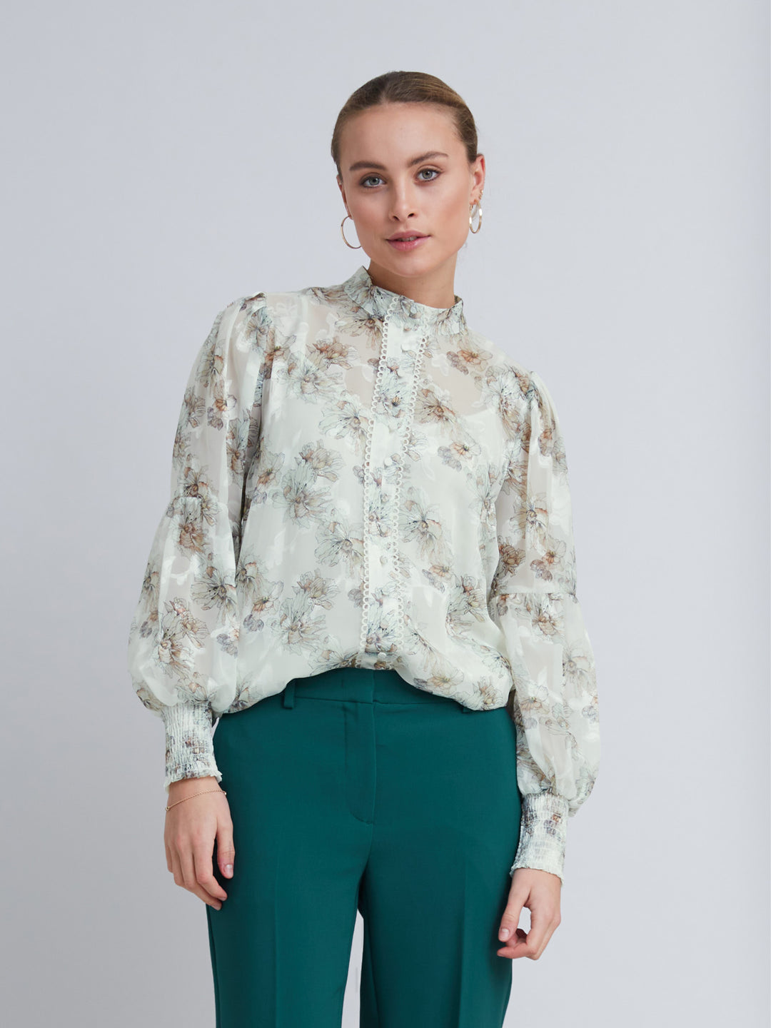 Bruuns Bazaar Women AlliariaBBLilys blouse blouse Brown flower print