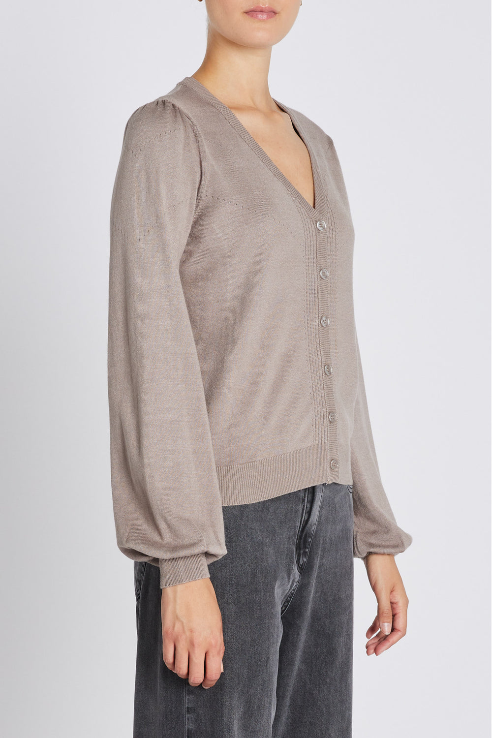 Bruuns Bazaar Women AnemoneBBCarlinas cardigan Strik Fungi melange