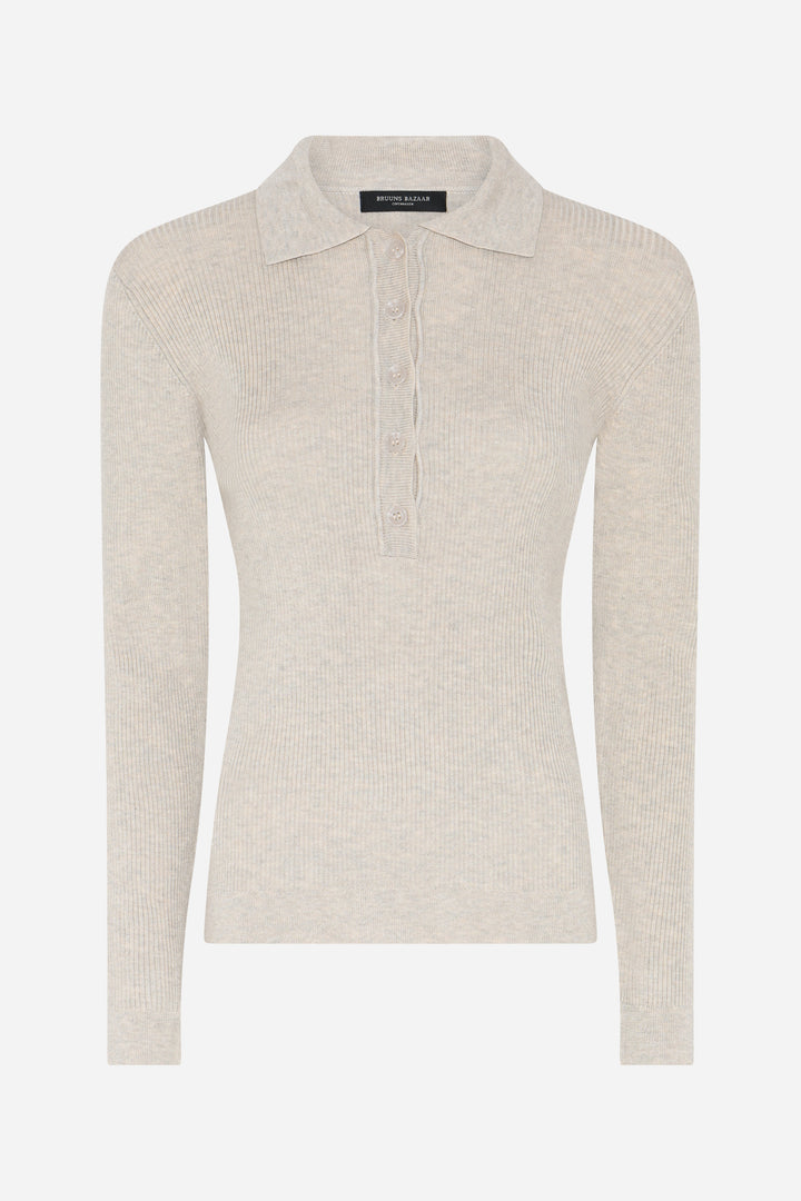 Bruuns Bazaar Women AnemoneBBValea strik polo Strik Sand Melange