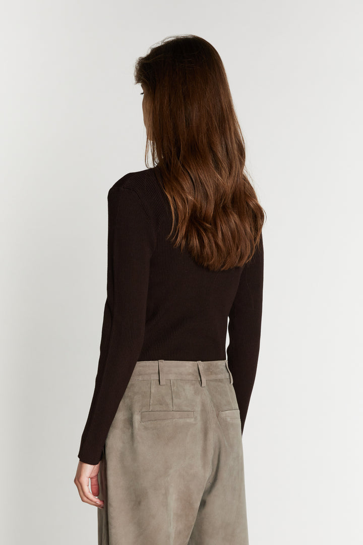 Bruuns Bazaar Women AnemoneBBValea strik polo Strik Chocolate brown