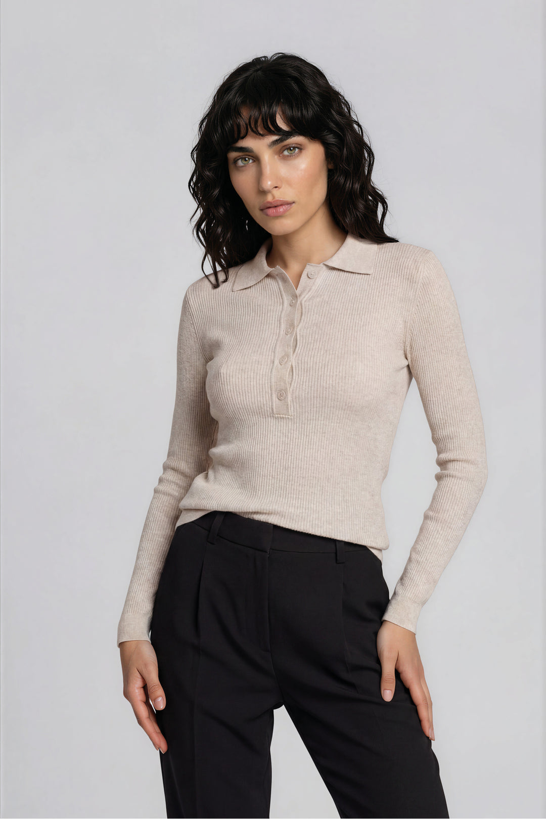 Bruuns Bazaar Women AnemoneBBValea strik polo Strik Sand Melange