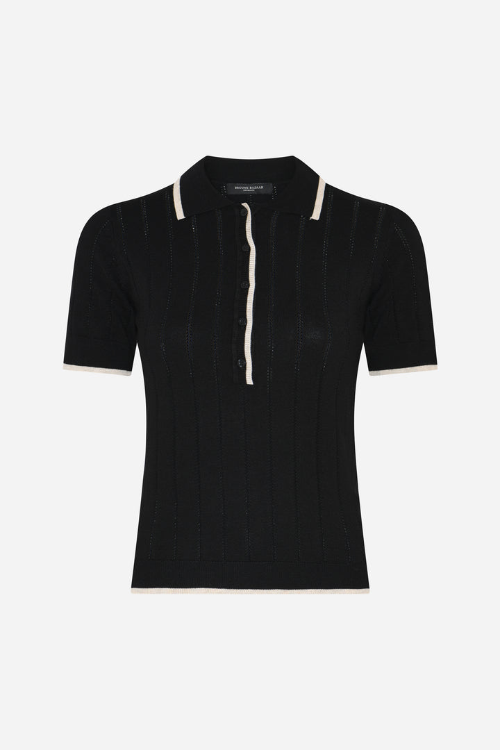 Bruuns Bazaar Women AnemoneBBValnenzia knit polo Strik Black