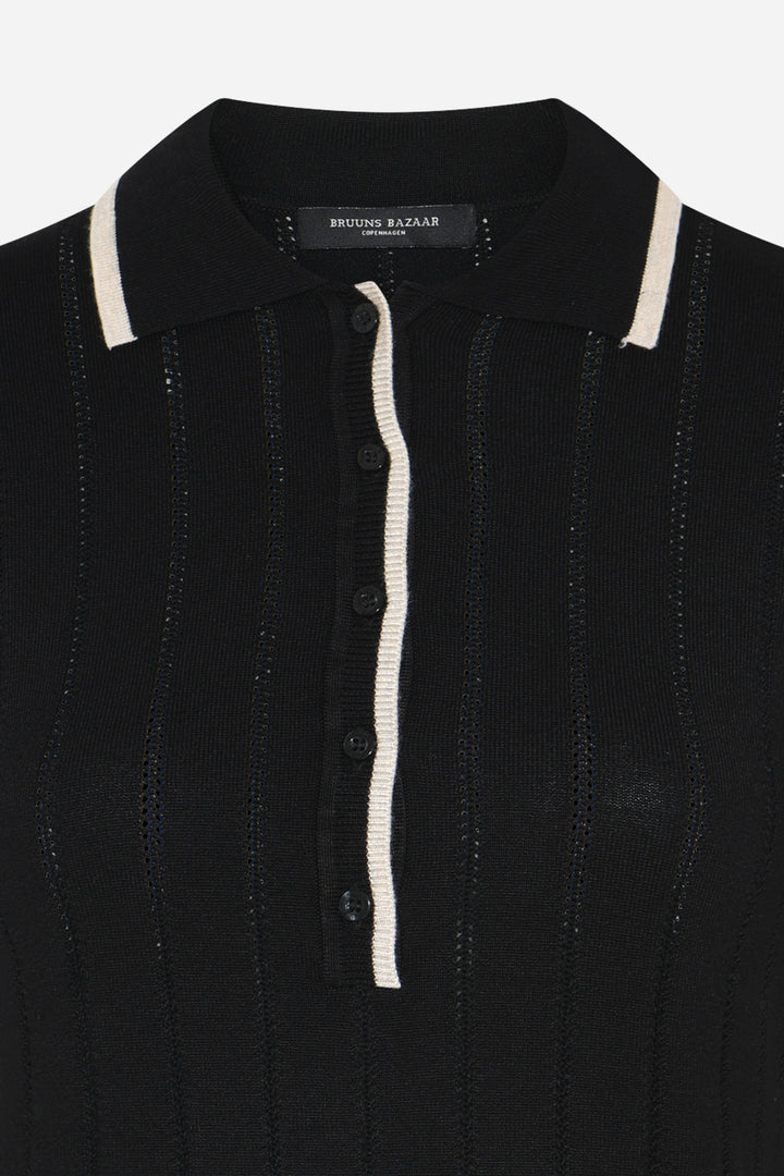 Bruuns Bazaar Women AnemoneBBValnenzia knit polo Strik Black
