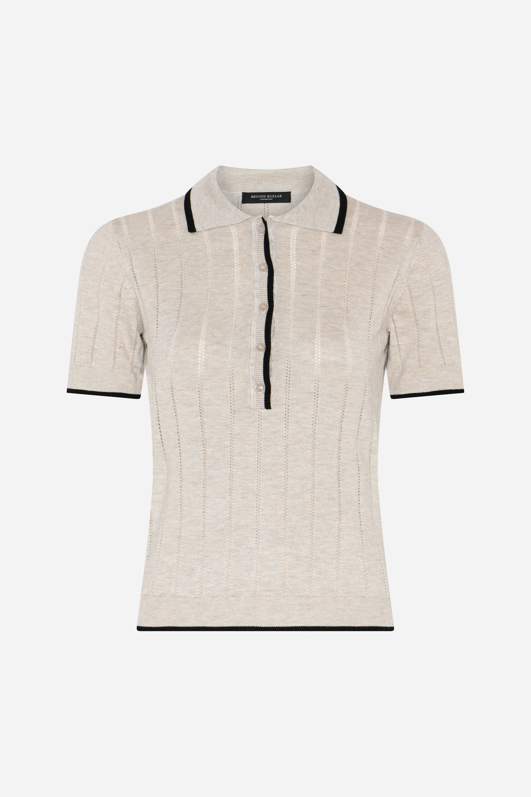 Bruuns Bazaar Women AnemoneBBValnenzia knit polo Strik Sand Melange