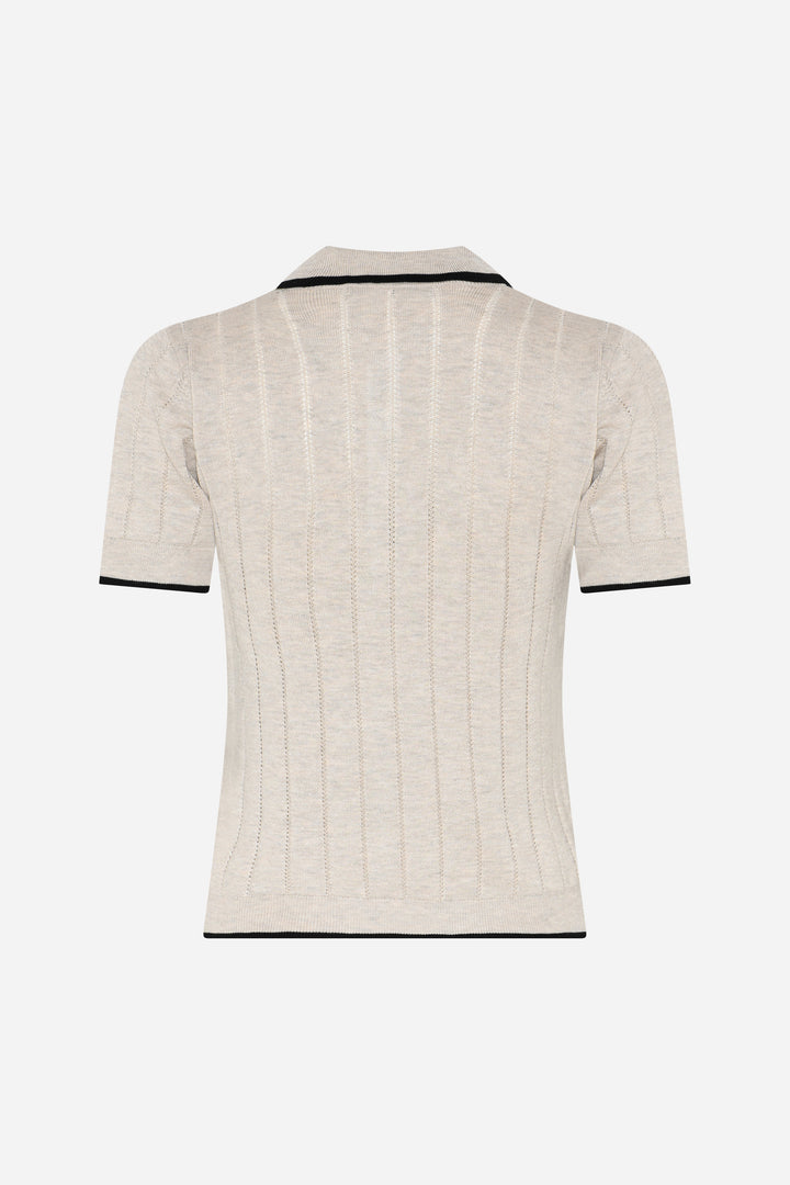 Bruuns Bazaar Women AnemoneBBValnenzia knit polo Strik Sand Melange