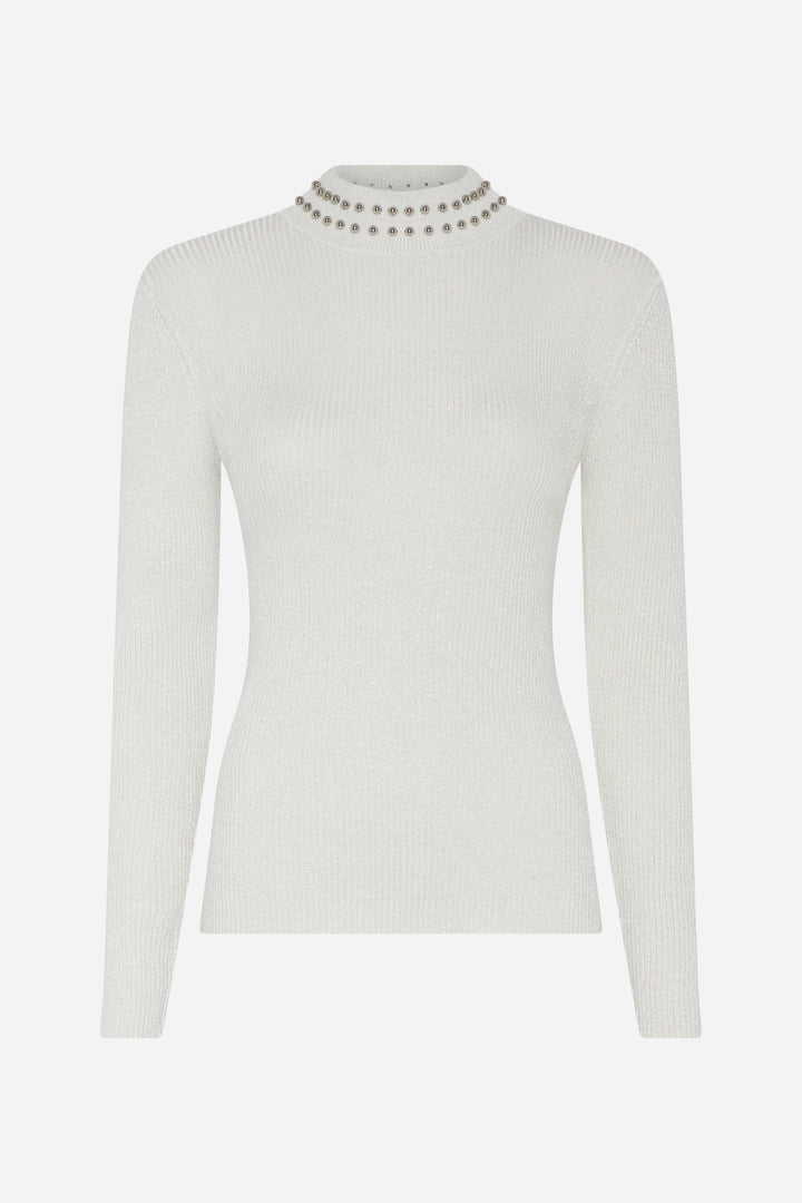 Bruuns Bazaar Women AnemonesBBBatille bluse Strik Snow white w white lurex