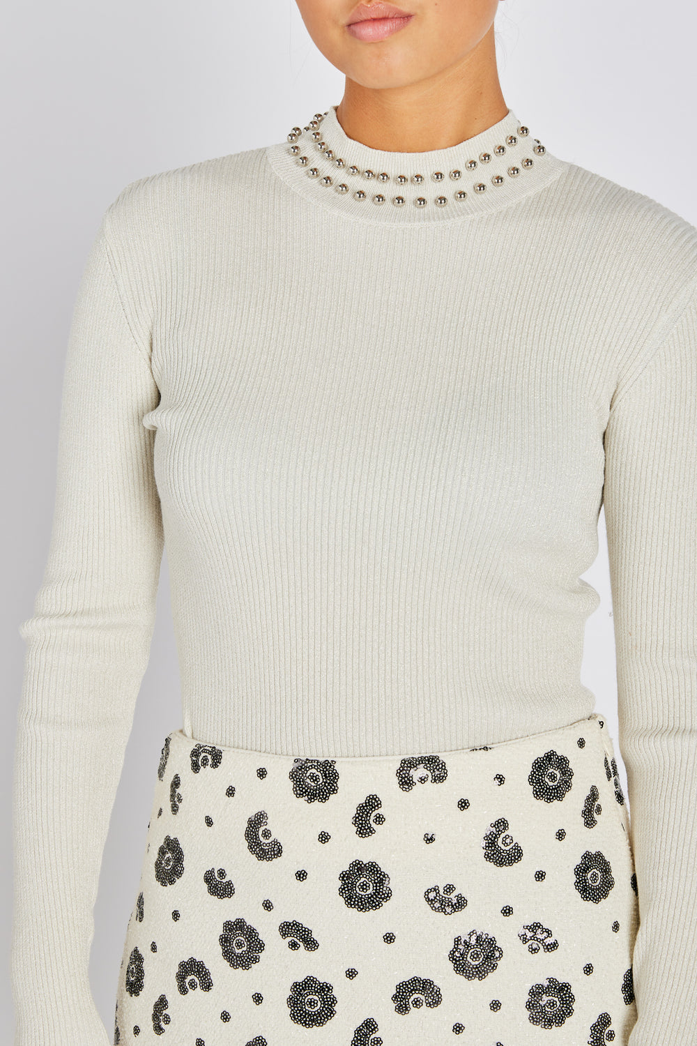 Bruuns Bazaar Women AnemonesBBBatille bluse Strik Snow white w white lurex