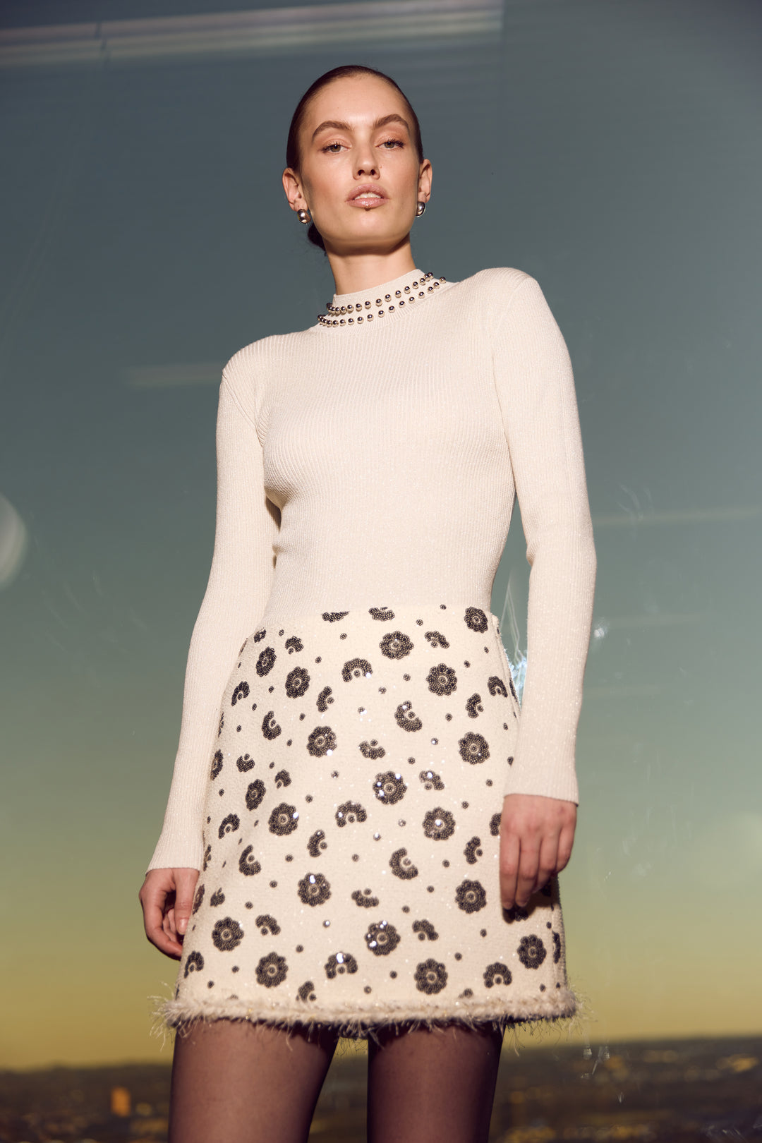 Bruuns Bazaar Women AnemonesBBBatille bluse Strik Snow white w white lurex