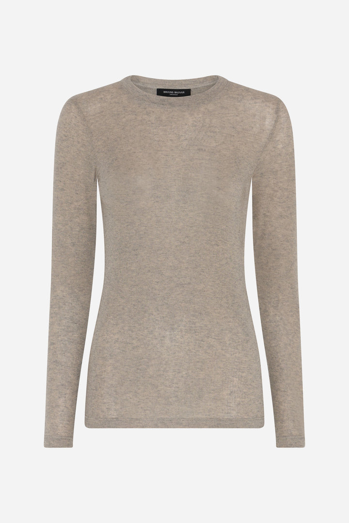 Bruuns Bazaar Women AngelaBB langærmet T-shirt T-shirts Roasted Grey