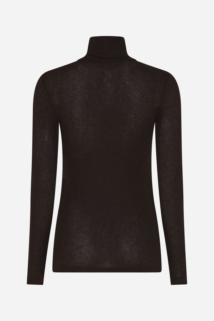 Bruuns Bazaar Women AngelaBB rullekrave T-shirts Dark Brown