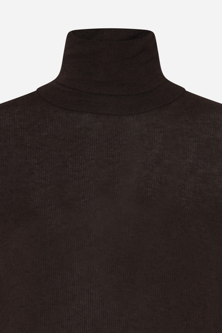 Bruuns Bazaar Women AngelaBB rullekrave T-shirts Dark Brown