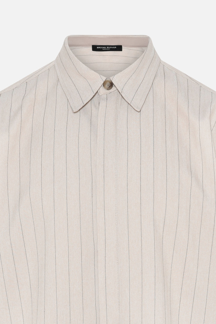 Bruuns Bazaar Men ApricotBBBrent shirt Skjorter Light Grey stripes