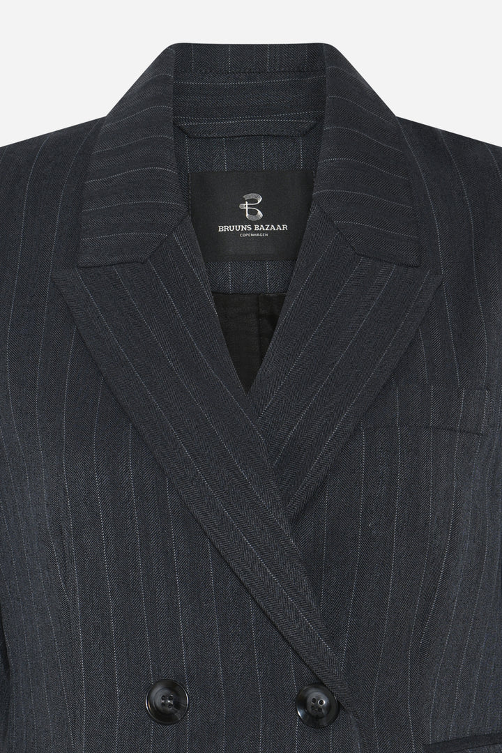 Bruuns Bazaar Women ApricotBBLinda blazer Blazere Herringbone blue pin stripe