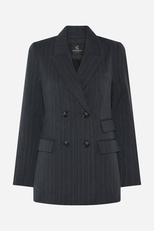 Bruuns Bazaar Women ApricotBBLinda blazer Blazere Herringbone blue pin stripe