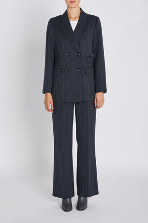Bruuns Bazaar Women ApricotBBLinda blazer Blazere Herringbone blue pin stripe
