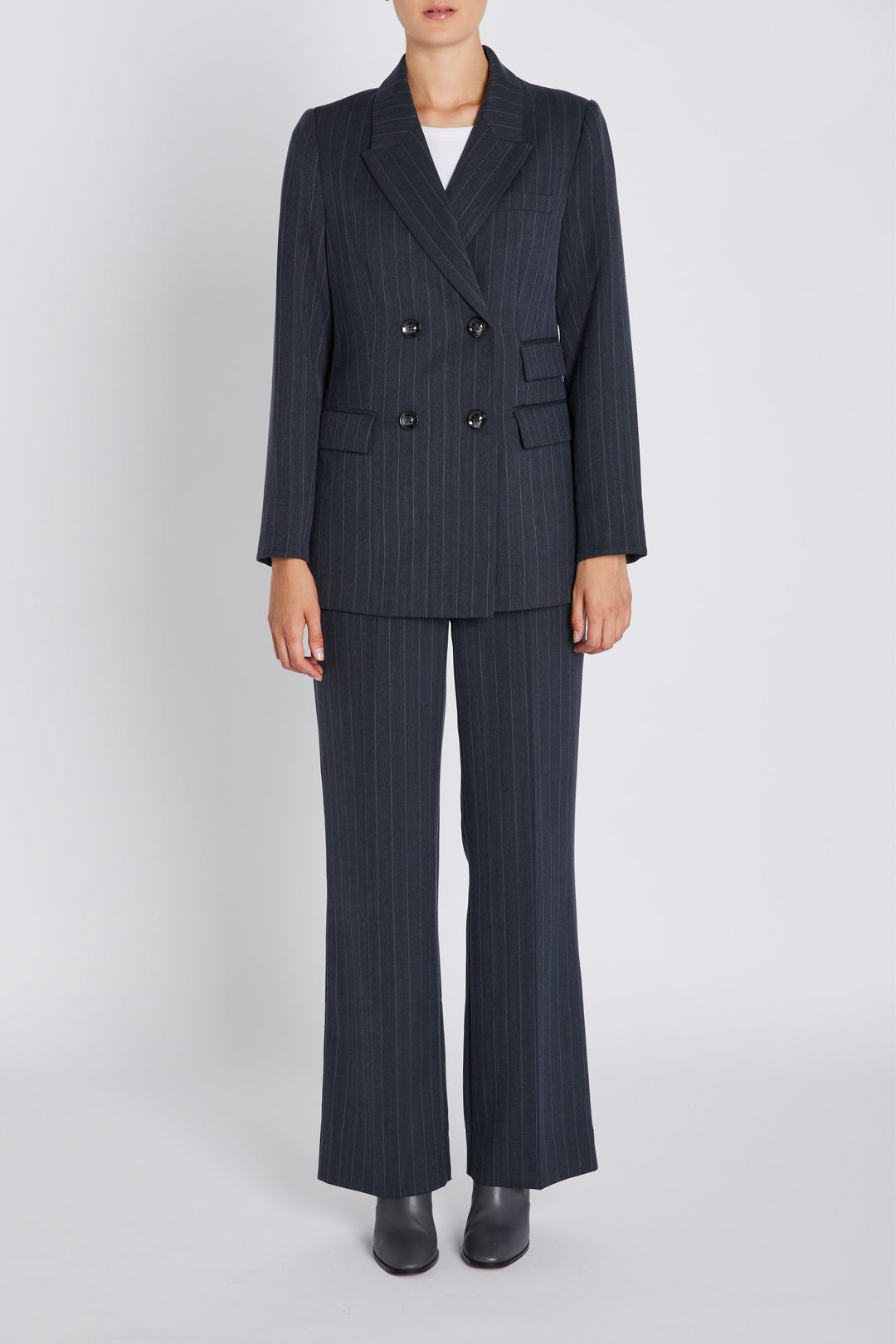 Bruuns Bazaar Women ApricotBBLinda blazer Blazere Herringbone blue pin stripe