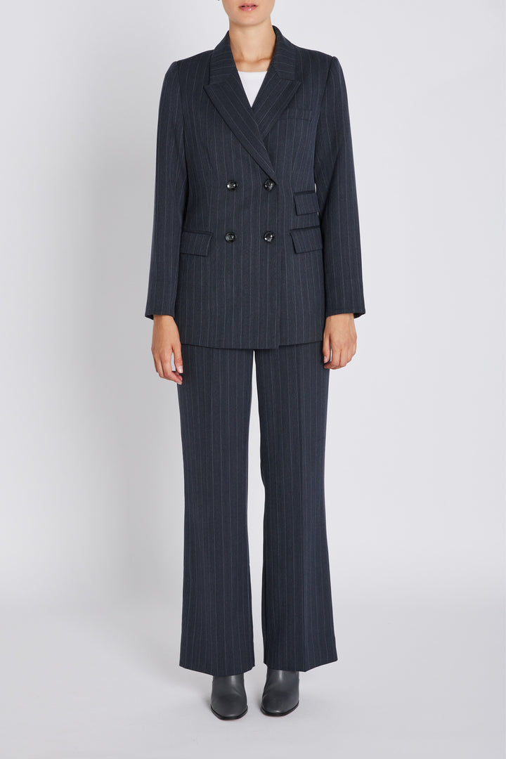 Bruuns Bazaar Women ApricotBBLinda blazer Blazere Herringbone blue pin stripe