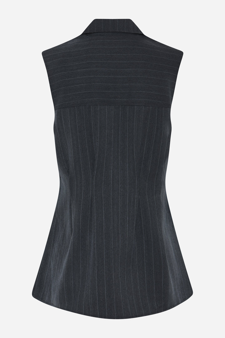 Bruuns Bazaar Women ApricotBBUrwa vest Skjorter Herringbone blue pin stripe