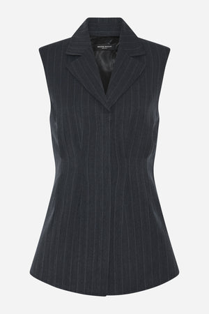 Bruuns Bazaar Women ApricotBBUrwa vest Skjorter Herringbone blue pin stripe