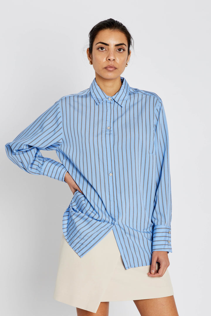 Bruuns Bazaar Women ArengaBBYina skjorte Skjorter Sky Blue stripe