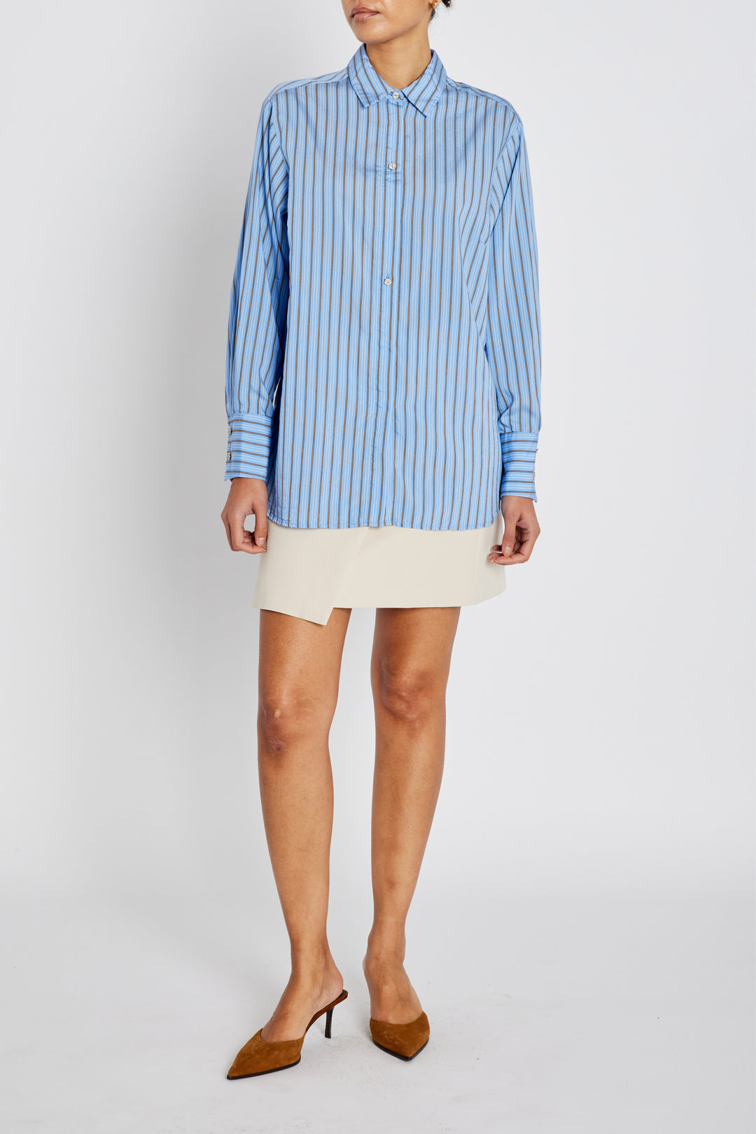 Bruuns Bazaar Women ArengaBBYina skjorte Skjorter Sky Blue stripe