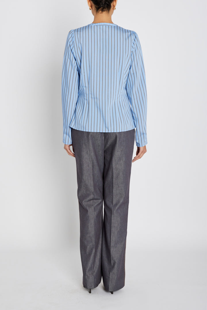 Bruuns Bazaar Women ArengaBBZea skjorte Skjorter Sky Blue stripe