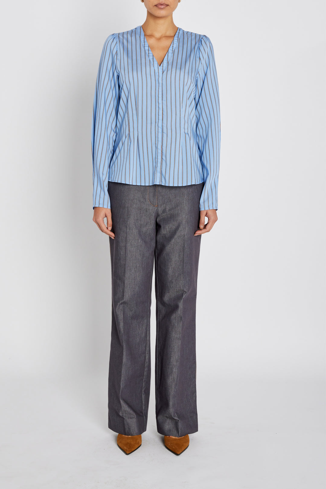 Bruuns Bazaar Women ArengaBBZea skjorte Skjorter Sky Blue stripe