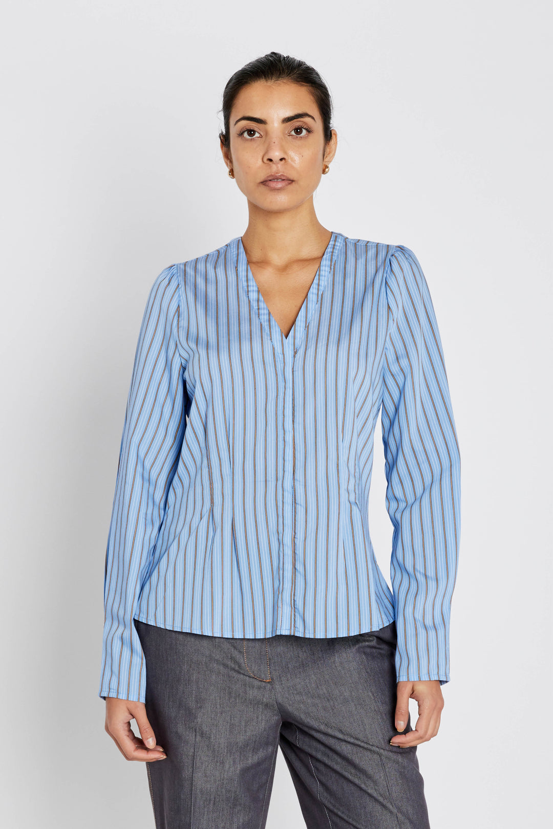 Bruuns Bazaar Women ArengaBBZea skjorte Skjorter Sky Blue stripe